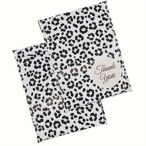 7 10"x13" Black and White leopard Shipping Supplies polymailer